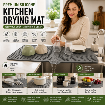 Premium Silicone Kitchen Drying Mat