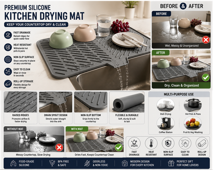 Premium Silicone Kitchen Drying Mat
