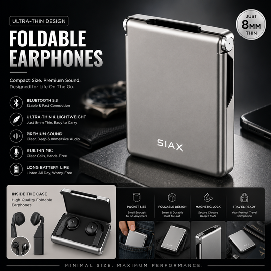 Wireless Bluetooth Ultra-thin Foldable Earphones