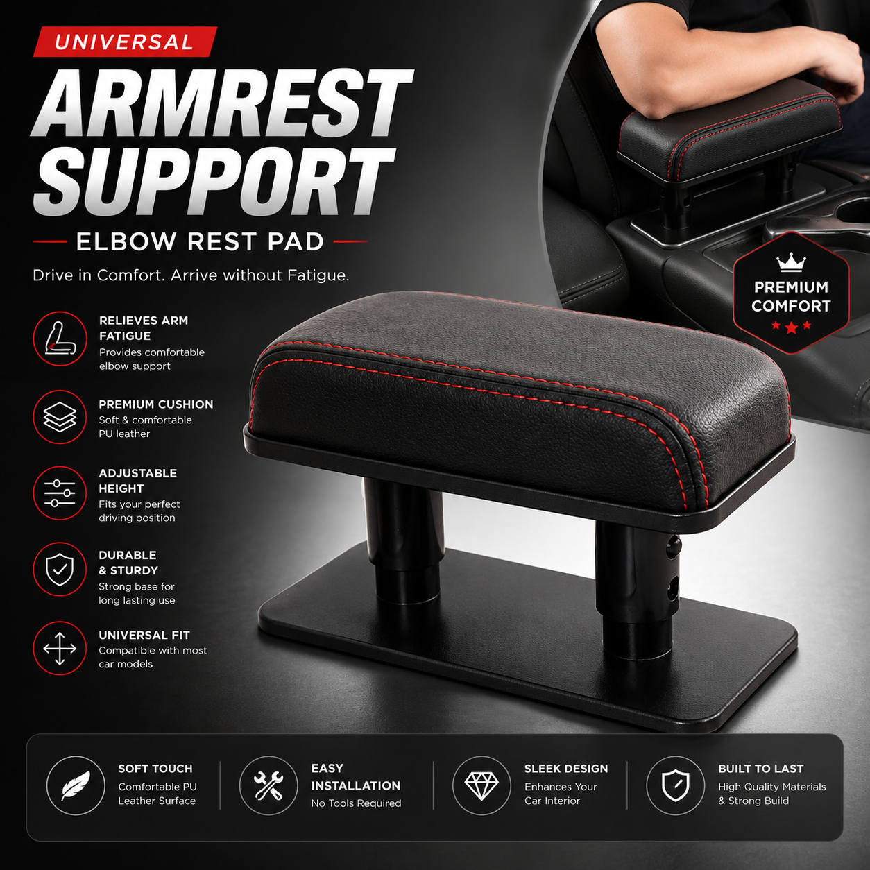 Universal Armrest Support Elbow Rest Pad